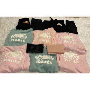 HUGE Roots Canada Hoodie Sweatshirt Sweatpants LOT XS XXS Pink Black